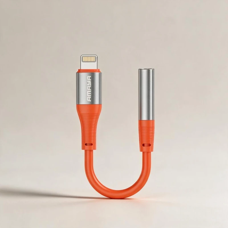 وصلة تحويل صوت AMAYA من لايتنينج إلى 3.5mm طول 12 سم – كود AUX-08