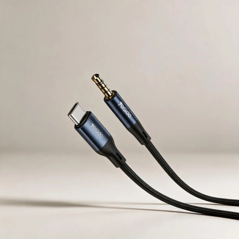 كابل صوت AUX من تايب سي إلى 3.5mm من Yesido طول 1 متر – كود YAU42