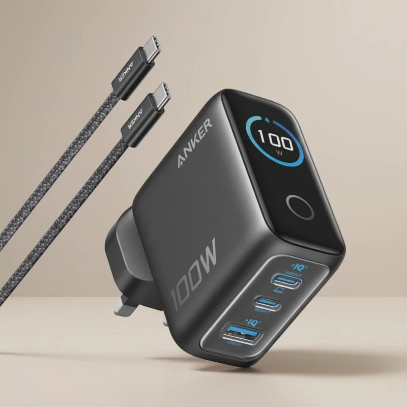 شاحن حائط Anker USB-C GaN بقدرة 100 واط