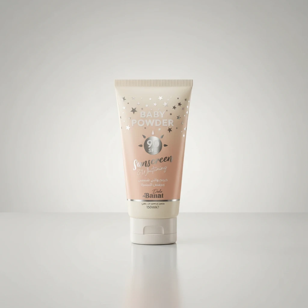 واقي شمس SPF 90 برائحة بيبي باودر – Baby Powder Sunscreen Whitening 150 مل