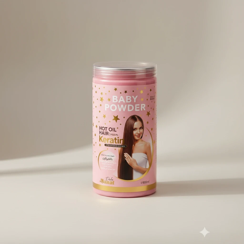حمام زيت كيراتين للشعر برائحة بيبي باودر – Baby Powder Keratin Hair Cream 800 مل