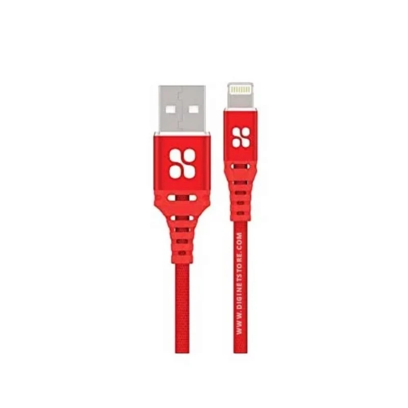 كابل Promate NerveLink-I2 – USB إلى Lightning أحمر