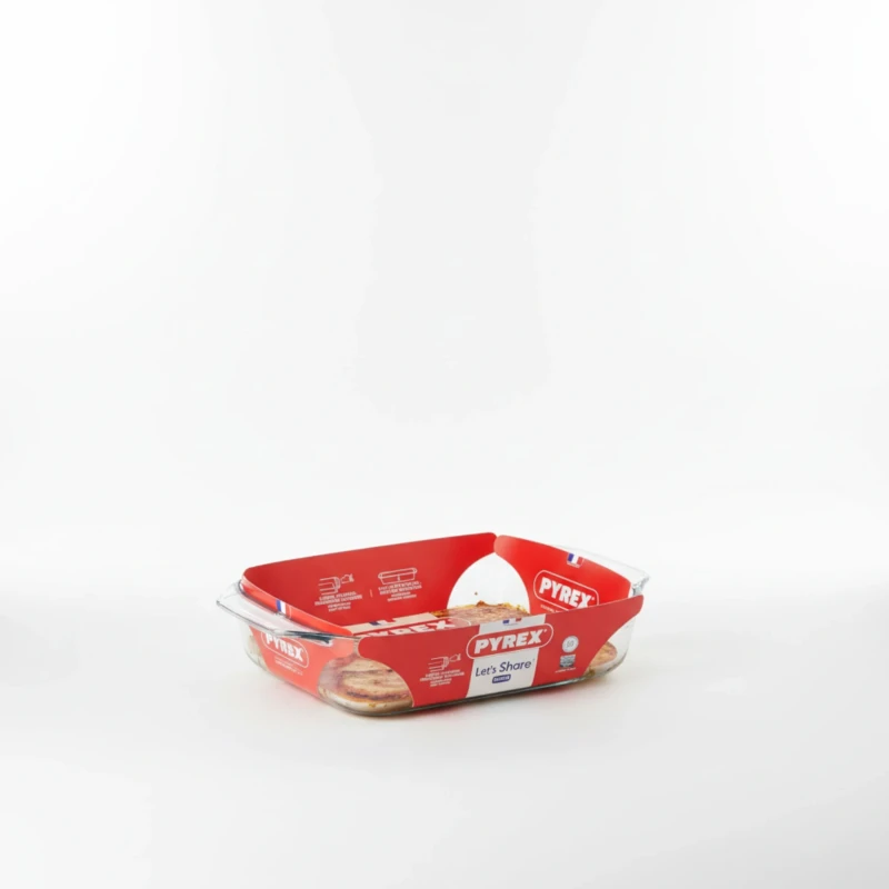 صينية فرن زجاجية PYREX مستطيلة بمقابض – سعة 3 لتر