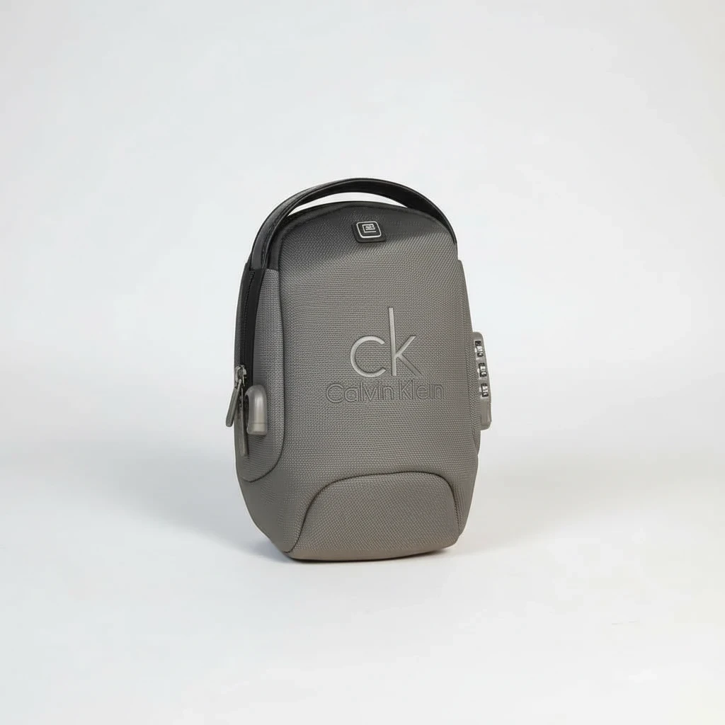 حقيبة صدر رجالية بقفل سري ووصلة USB – مقاس وسط