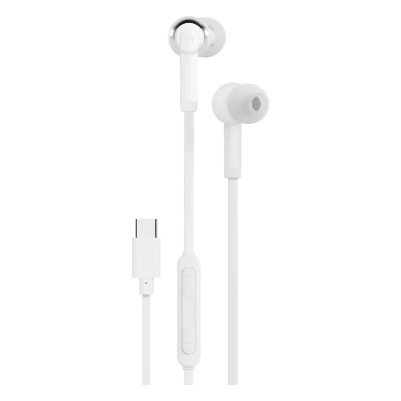 سماعات أذن سلكية Porodo Soundtec Ray – داخل الأذن مع USB-C أبيض
