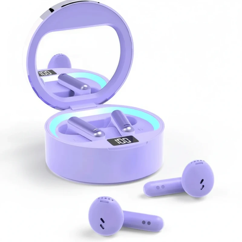 سماعات AE1 مع مرآة – Bluetooth 5.3 وشاشة بطارية