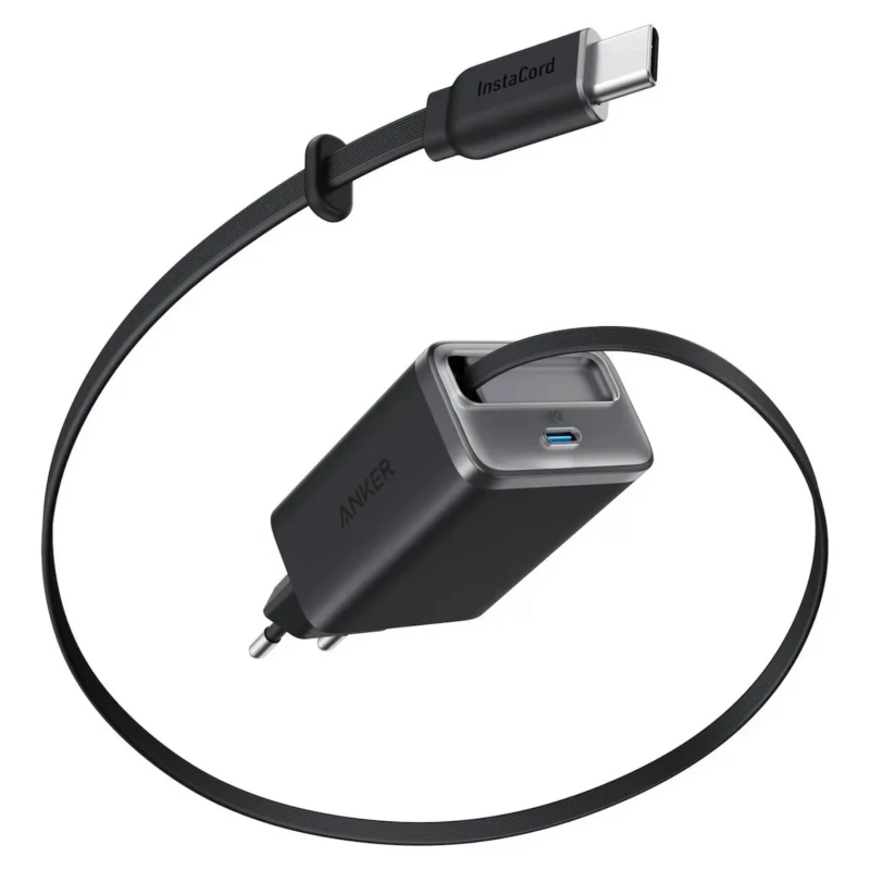 شاحن Anker Nano – قدرة 35 واط أسود بكابل USB-C سحب