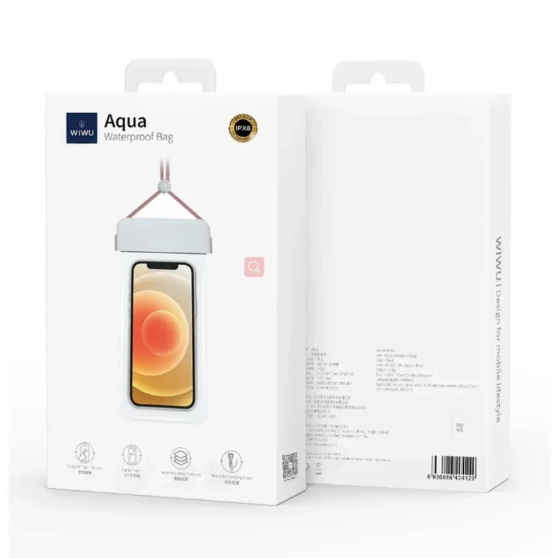 جراب هاتف مقاوم للماء WiWU Aqua بحزام ونافذة شفافة