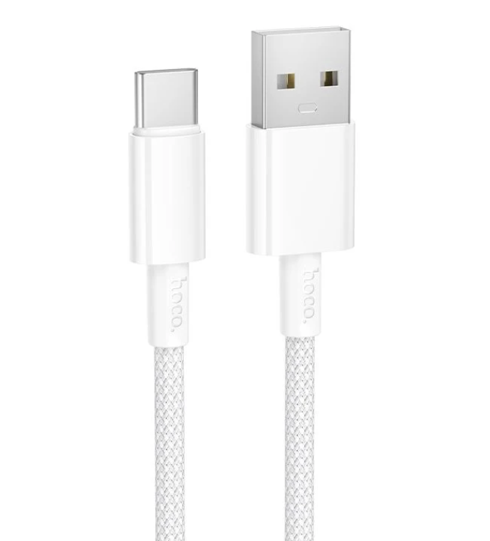 وصلة شحن DU63 USB إلى تايب سي – نايلون مضفّر 1 متر أبيض