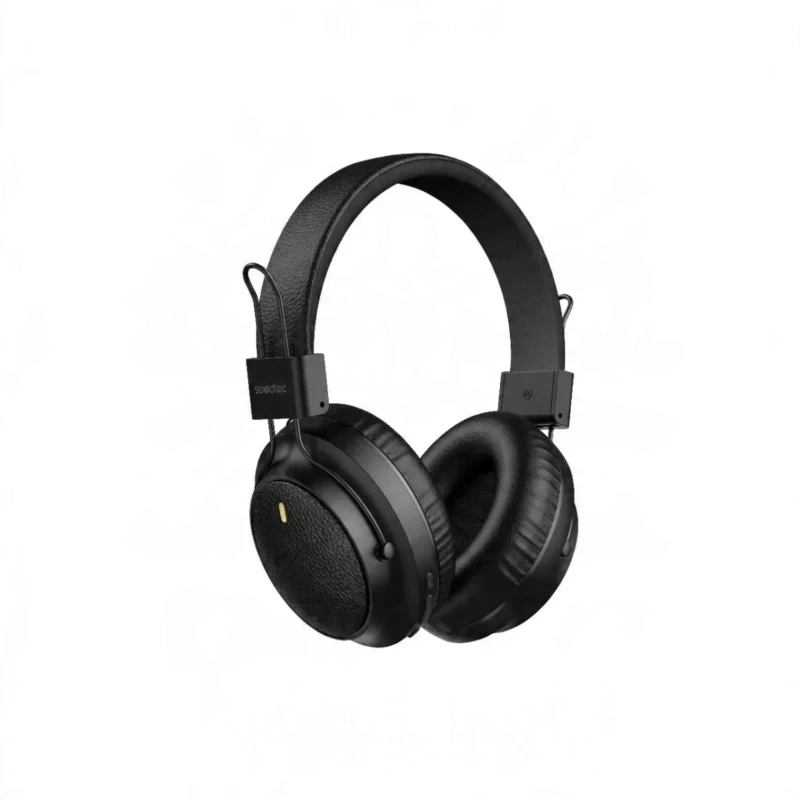 سماعة رأس بلوتوث Porodo Soundtec Leather-Finish – اسود