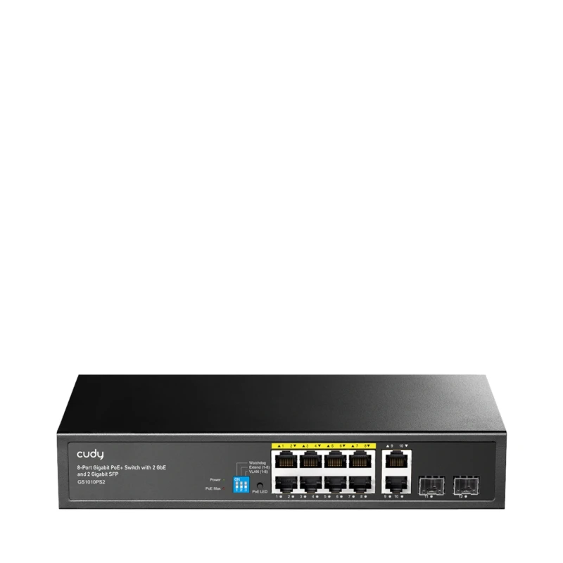 سويتش شبكة Cudy GS1010PS2 – 10 منافذ PoE+
