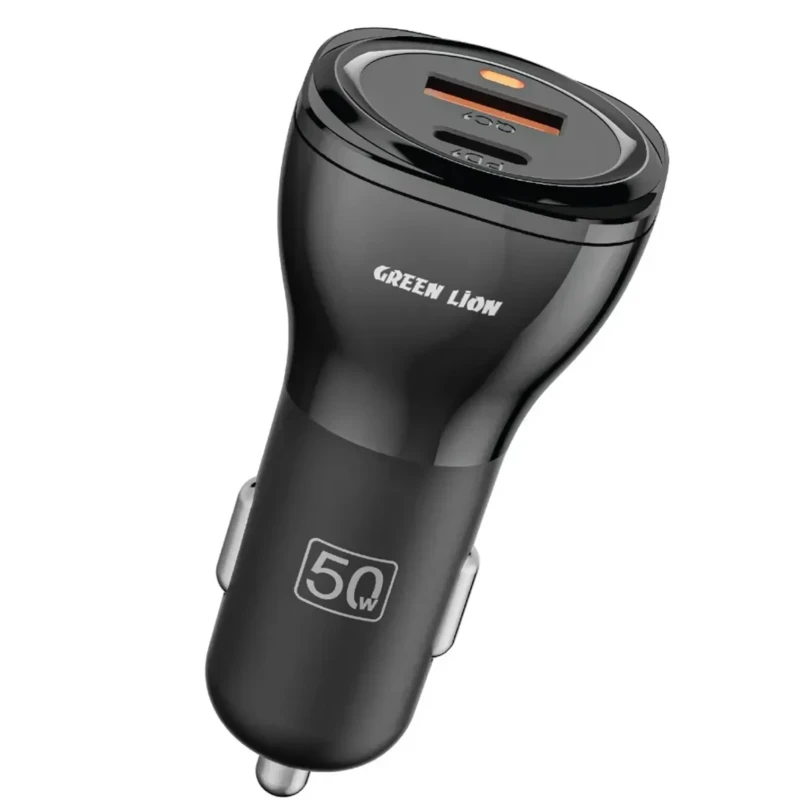 شاحن سيارة Green Lion ‏50 واط مع كابل USB-C بطول متر