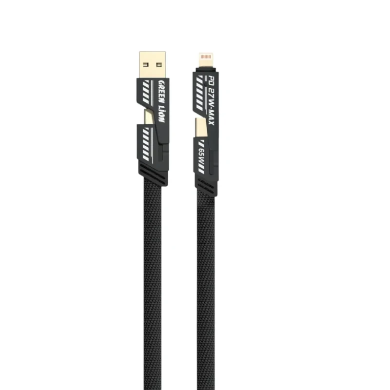 كابل شحن Green Lion محبوك 2 في 2 – 1.2 متر 65 واط
