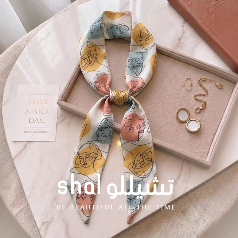 فولار ساتان نسائي منقوش