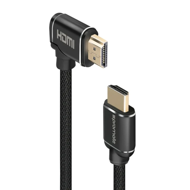 كابل HDMI بزاوية Promate proLink4K1-150 – وصلة 90° بطول 1.5 متر