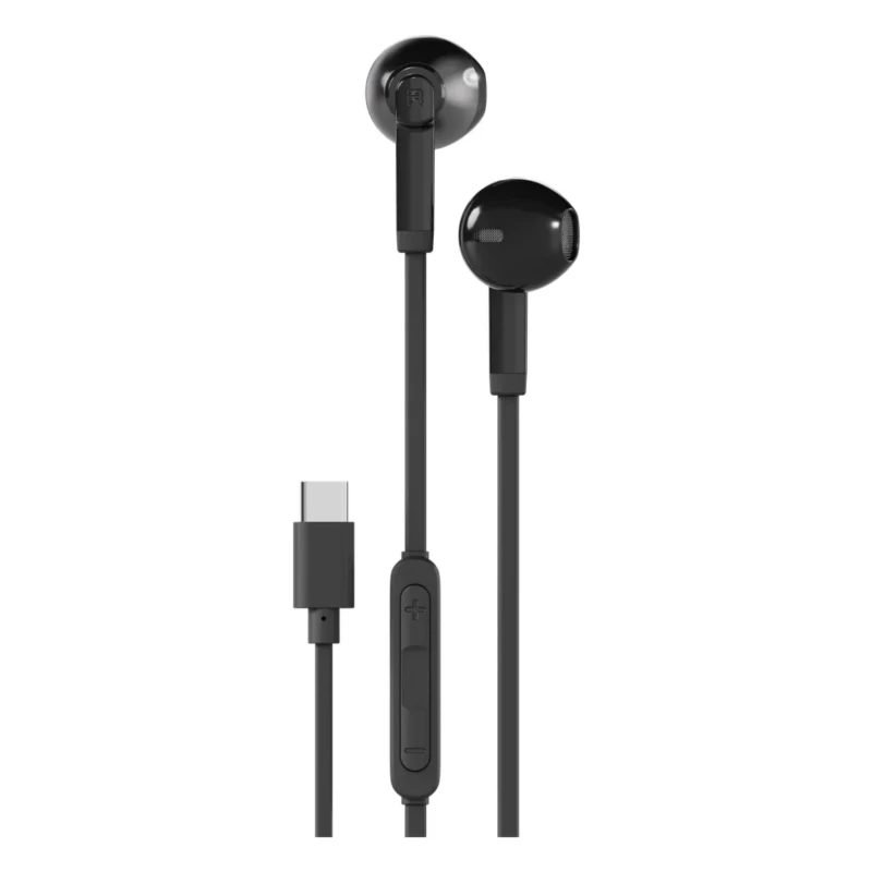 سماعات أذن سلكية Porodo Soundtec Trace – USB-C وميكروفون مدمج اسود