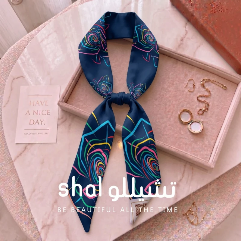 فولار ساتان نسائي منقوش