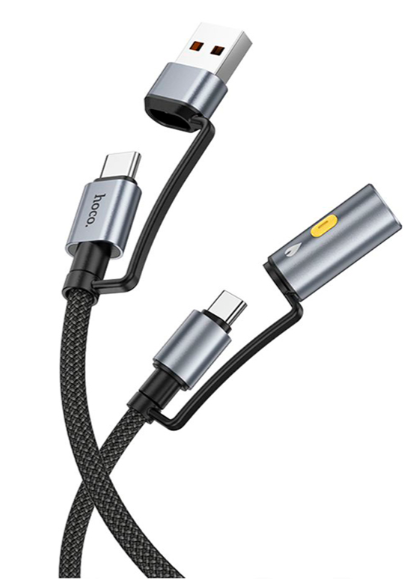 وصلة شحن HOCO U138 USB وتايب سي – 60 واط مع قدّاحة إلكترونية