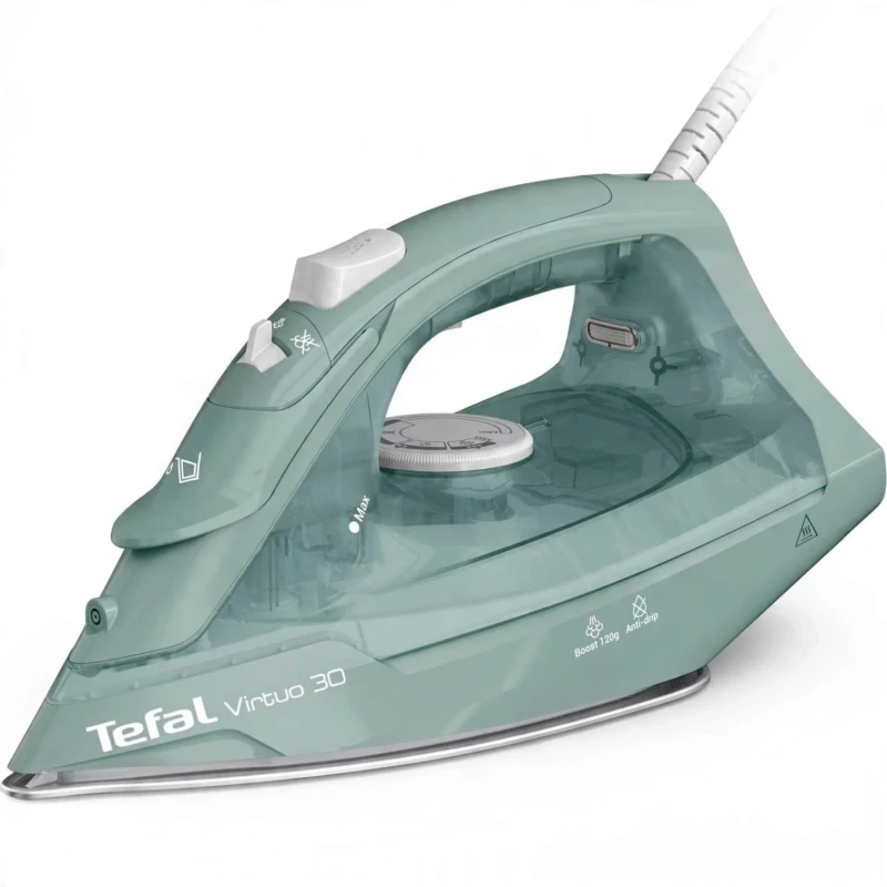 مكواة بخار Tefal Virtuo 30 – قاعدة سيراميك ولون أخضر