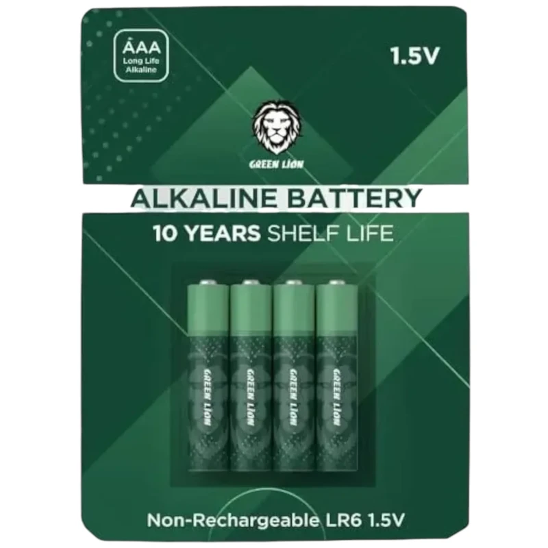 بطاريات قلوية AAA من Green Lion – عبوة 4 قطع 1.5 فولت