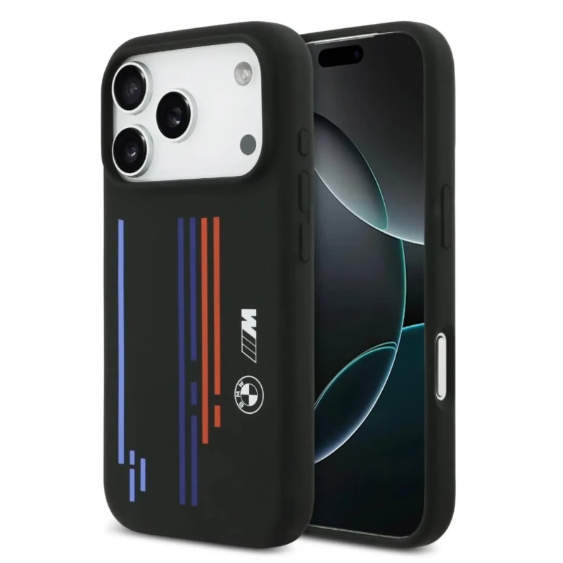 كفر BMW MagSafe لهاتف iPhone 17 Pro Max – اسود Tricolor Pattern