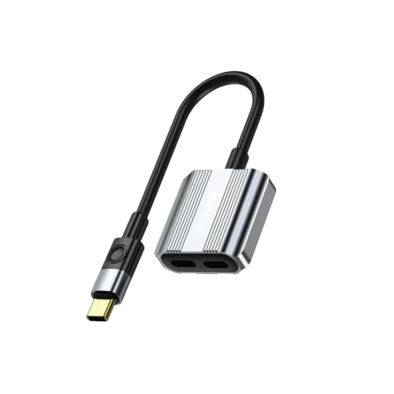 محول USB-C مزدوج Green Lion للشحن والصوت – 12 واط