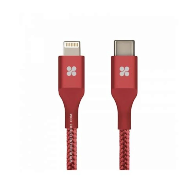 كابل Promate UniLink-LTC – USB-C إلى Lightning أحمر