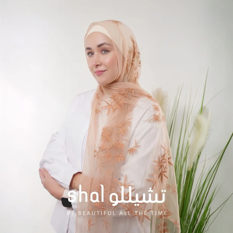 شال دانتيل فيكتوريا نسائي – نقشة أوراق
